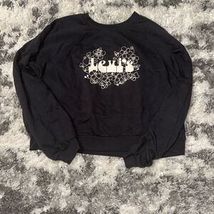 Levi's Black Crew Neck Sweater with Graphic Design